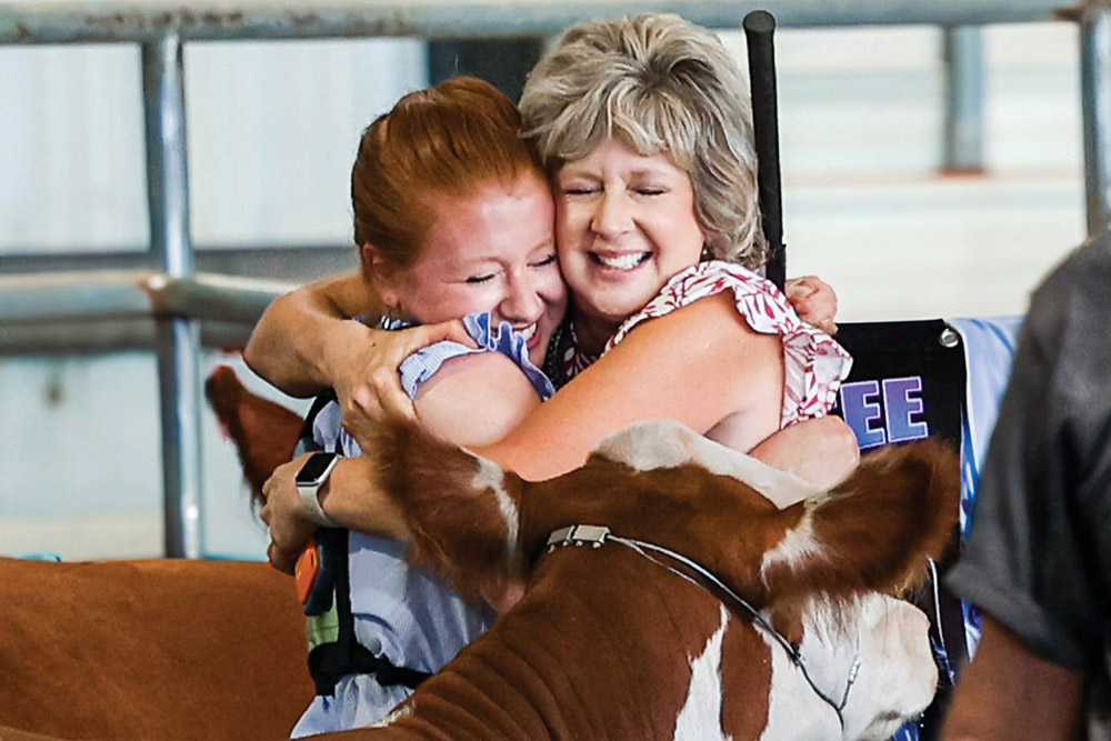 Caroline and her mother Jeanie after a successful show.